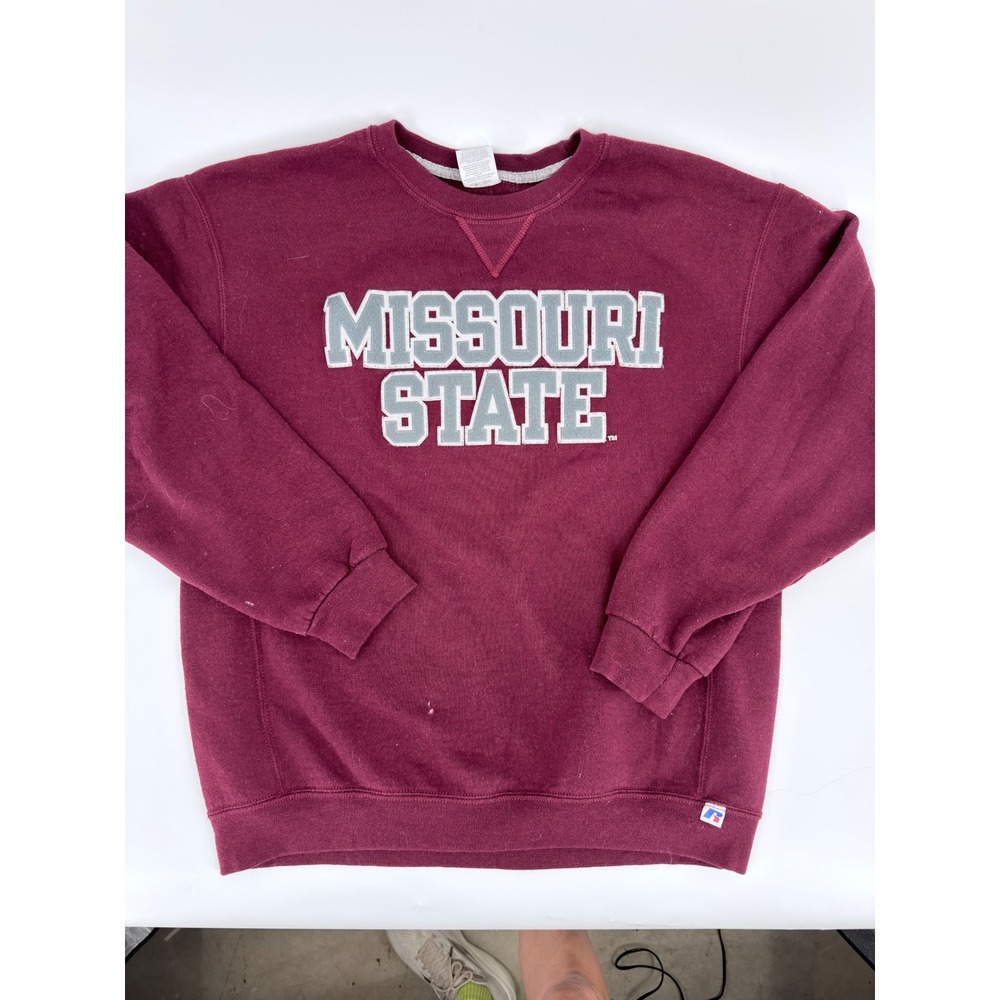 Russell Athletic Missouri State Sweatshirt Y2K Women Large Maroon Collegiate Top